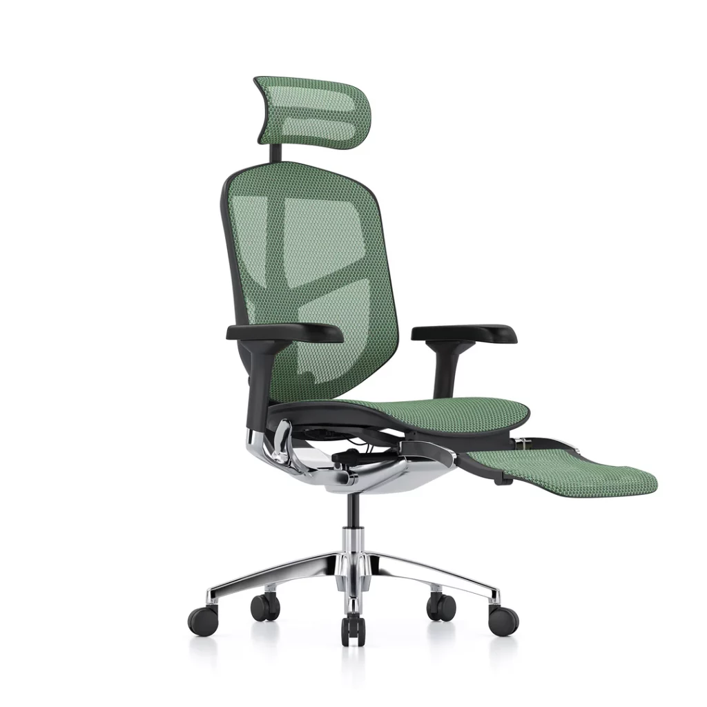Enjoy Elite Mesh Office Chair G2 Black Frame, Green Mesh Leg Rest